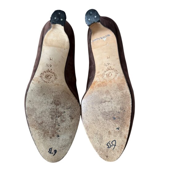 Delman brown 6 1/2M suede pumps 2.75" heel woman's shoes - Picture 11 of 11